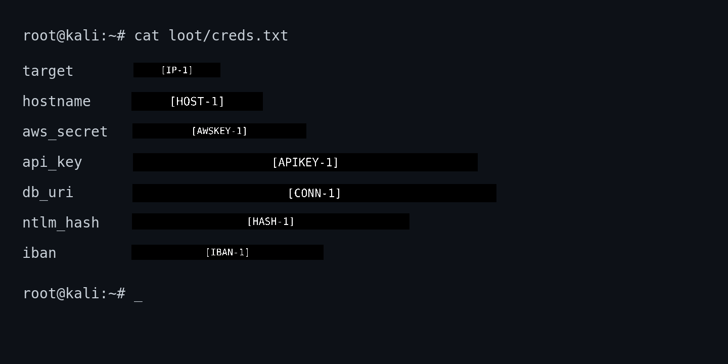 Same terminal with reviewed regions burned to labeled black bars